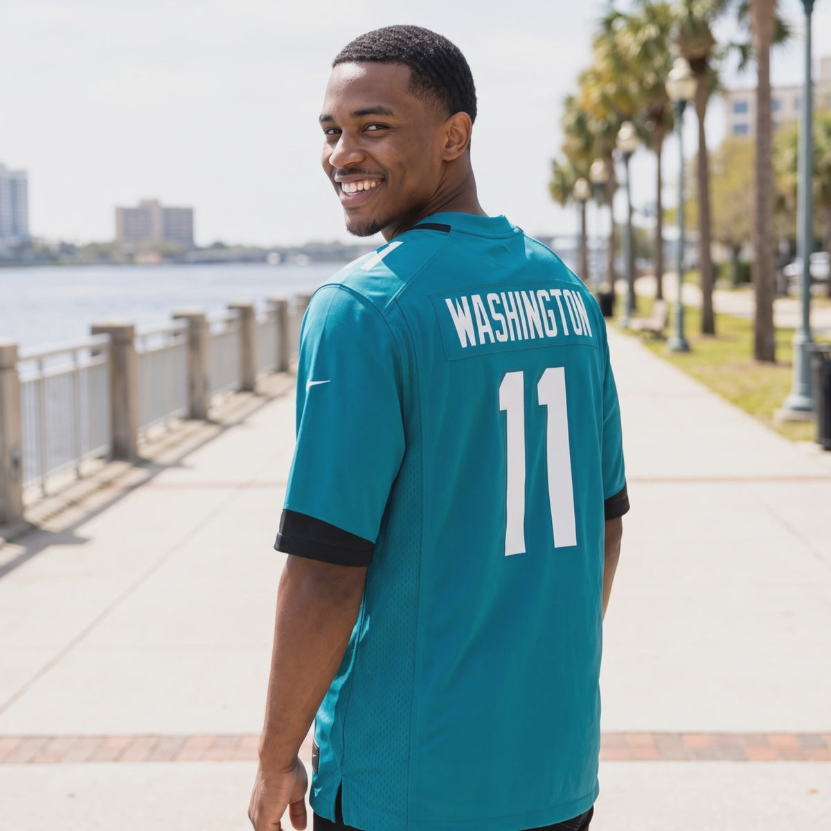 NFL Jacksonville Jaguars Nike Parker Washington Teal Game Jersey - lifestyle video