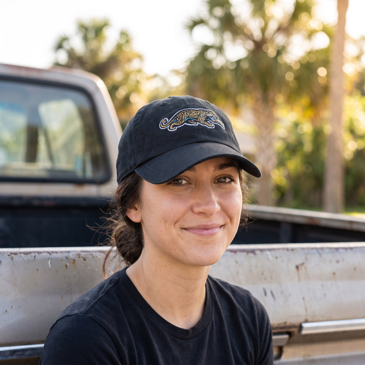 Jaguars Prowler '47 Clean Up hat worn at a tailgate