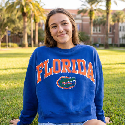 Florida Gators Pressbox Sweeper oversized fleece crew worn on campus