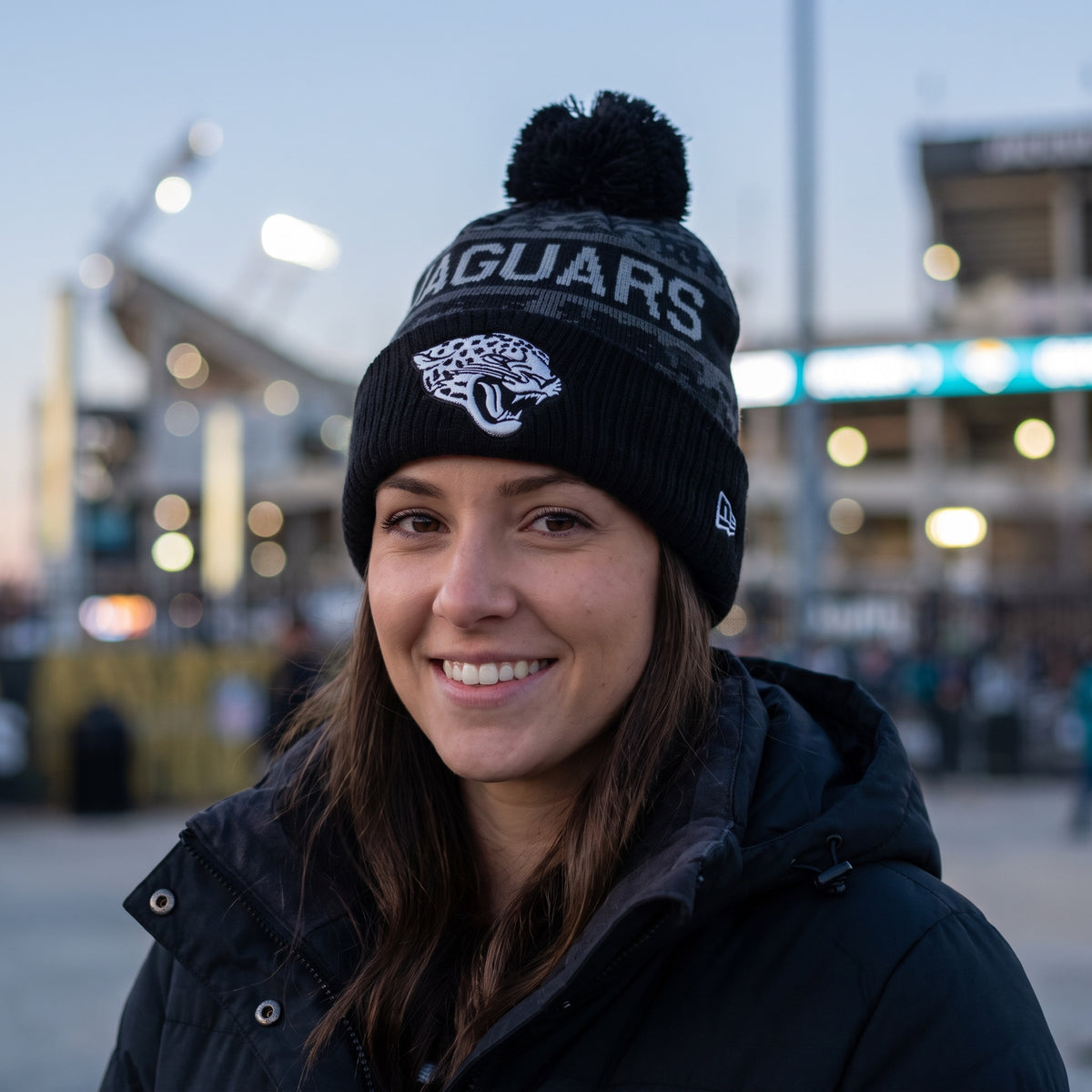 Jaguars 2026 Salute to Service knit beanie worn at the stadium
