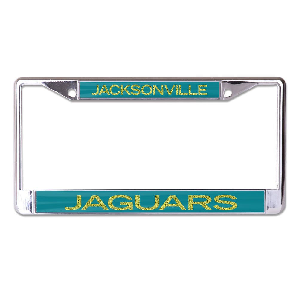 NFL Jacksonville Jaguars WinCraft GLITTER LETTERS Lic Plt Frame S/L Printed