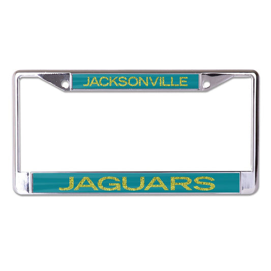 NFL Jacksonville Jaguars WinCraft GLITTER LETTERS Lic Plt Frame S/L Printed