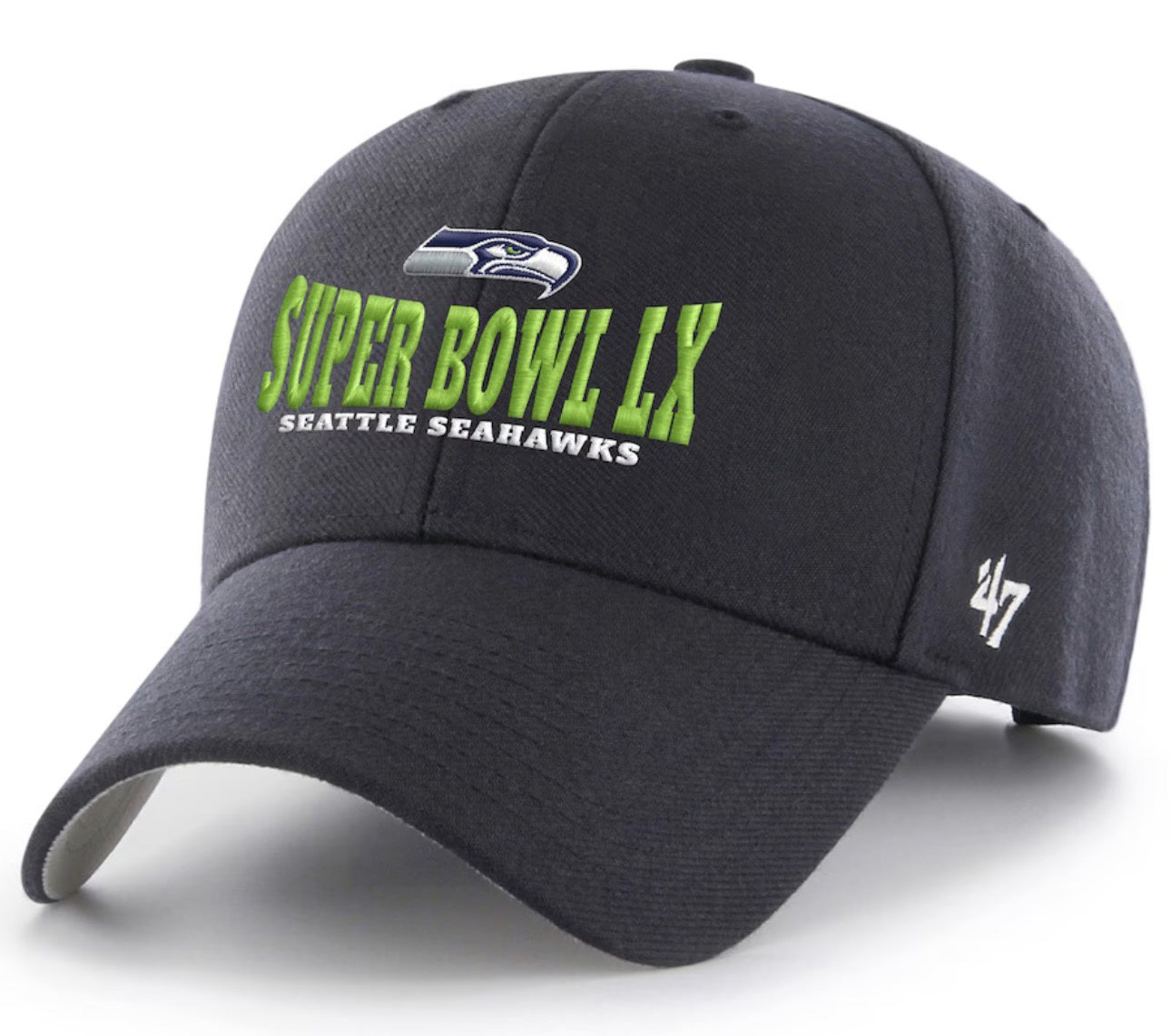 Seattle Seahawks '47 Brand Super Bowl LX (60) MVP Adjustable Hat - Navy