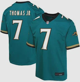 Jacksonville Jaguars Youth Nike Brian Thomas Jr. Teal Alternate 2 Prowler Throwback Game Jersey - officially licensed fan gear