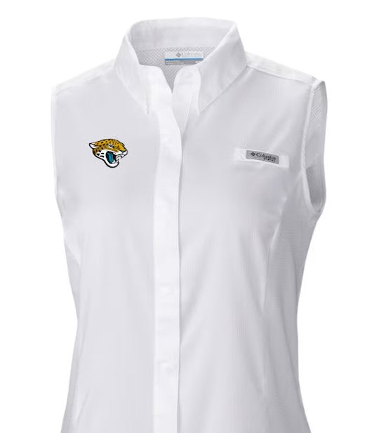Jacksonville Jaguars Tamiami Omni-Shade Sleeveless Button-Up Shirt 