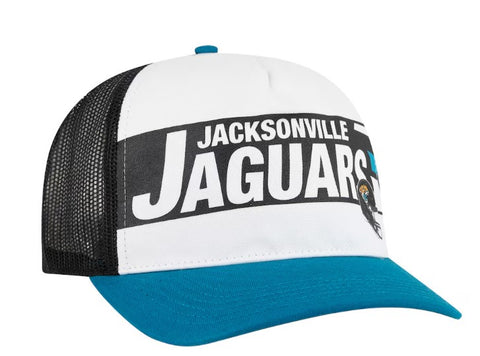 Jacksonville Jaguars '47Brand Stack Line Hitch Trucker Hat Adjustable Hat