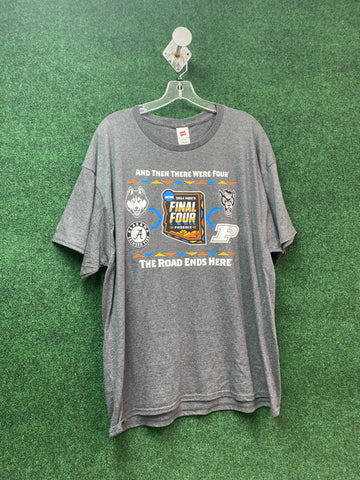 2024 Final Four The Road Ends Here 4 Team Tee - Charcoal Grey