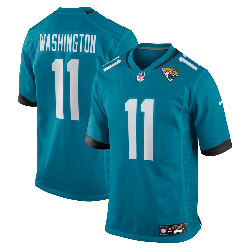 Parker Washington Jacksonville Jaguars Nike Game Jersey, teal, number 11