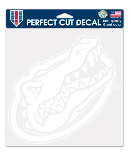 University of Florida Gators Wincraft Perfect Cut Decal 8" X 8" - White Gator Head