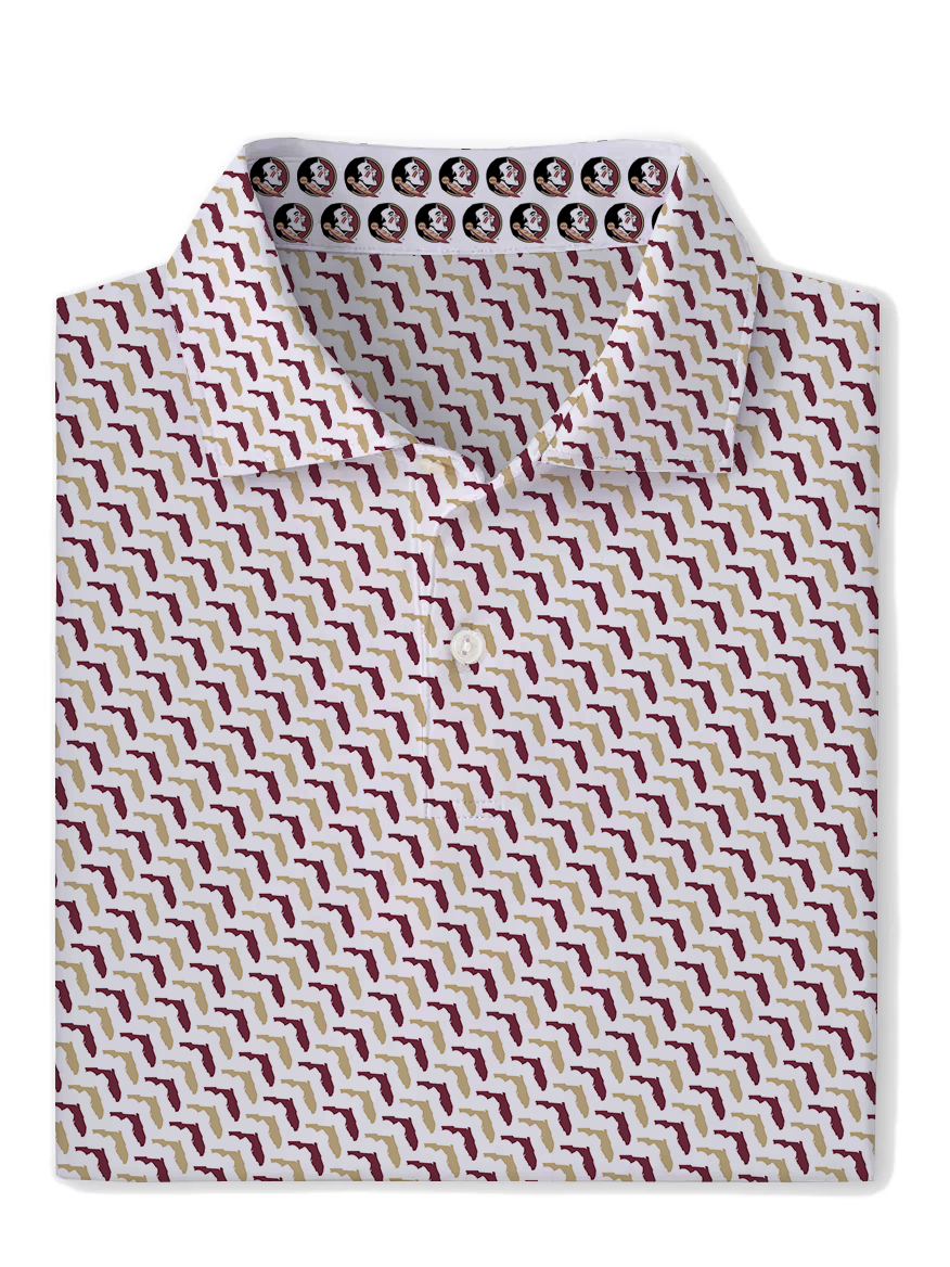 FSU Garnet & Gold State Pride Polo - Warner Safari