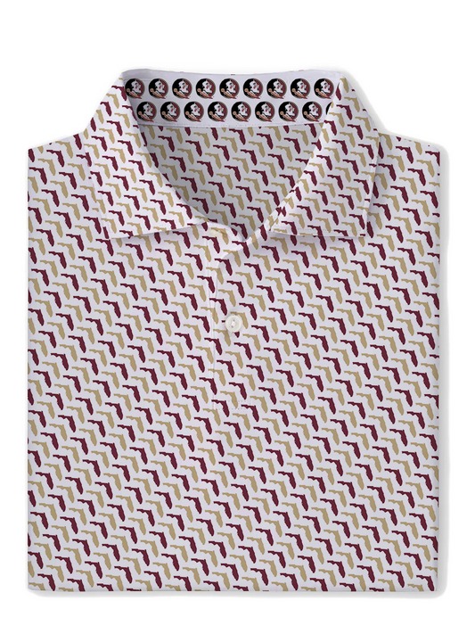 FSU Garnet & Gold State Pride Polo - Warner Safari