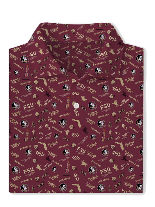 FSU Seminole Safari Print Polo - Warner Safari