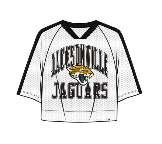 NFL Jacksonville Jaguars '47 Brand Big Overarch Drop Needle Raglan White Tee