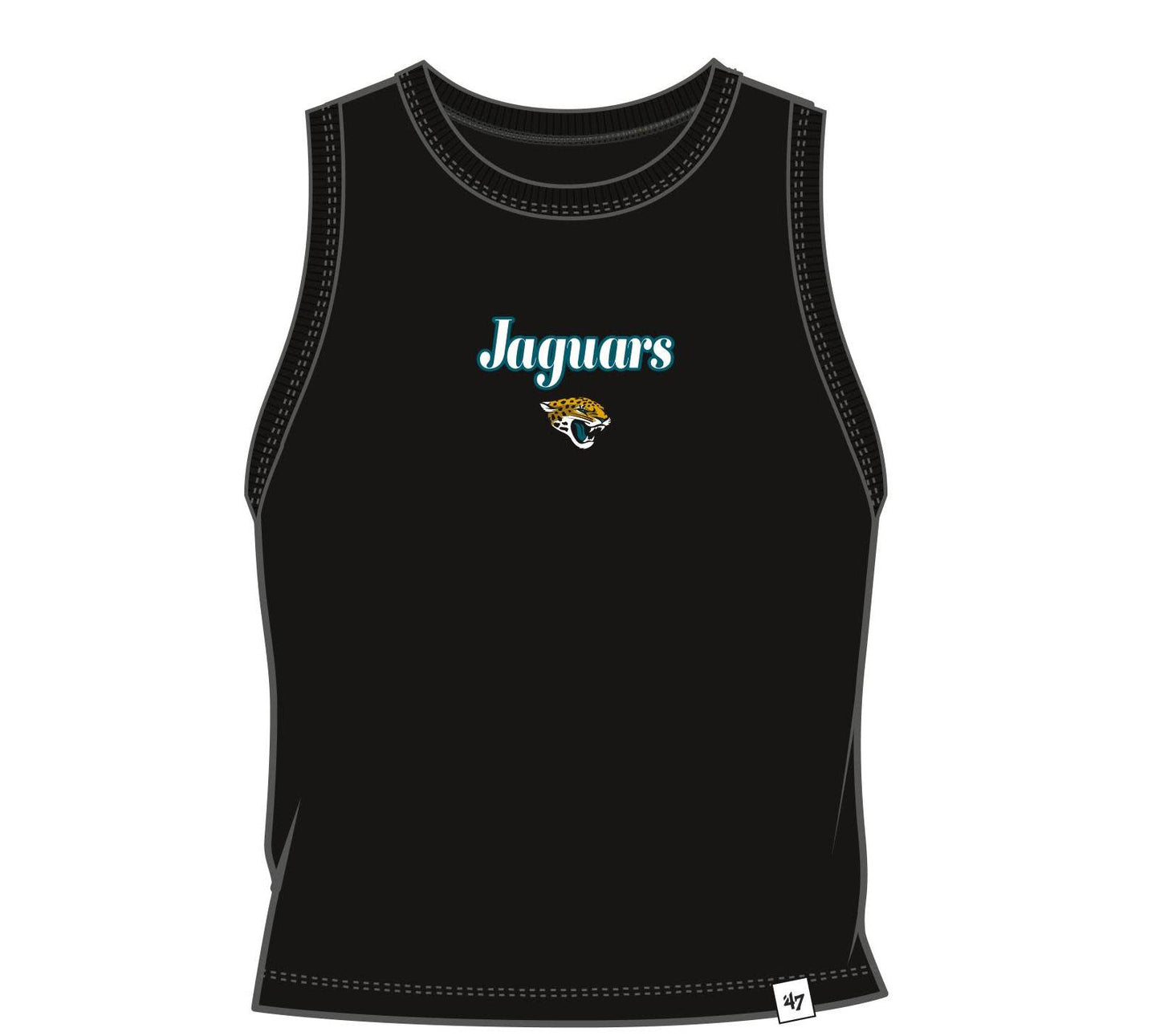 NFL Jacksonville Jaguars '47 Brand Straight Cut Baby Rib Black Tank