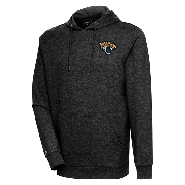 NFL Jacksonville Jaguars Action Pullover Hoodie Black Heather Full Color By Antigua