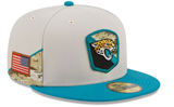 NFL Jacksonville Jaguars New Era Stone/Teal 2023 Salute To Service 59FIFTY Fitted Hat