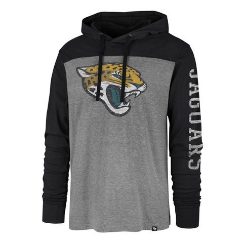 NFL Jacksonville Jaguars '47 Franklin Wooster Long Sleeve Hoodie T-Shirt - Heathered Gray/Black