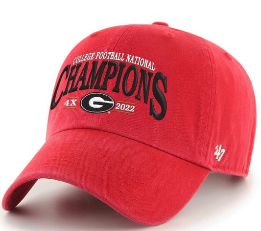 NCAA Georgia Bulldogs Men's Four-Time National Champions Clean Up Adjustable Hat
