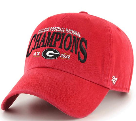 NCAA Georgia Bulldogs Men's Four-Time National Champions Clean Up Adjustable Hat