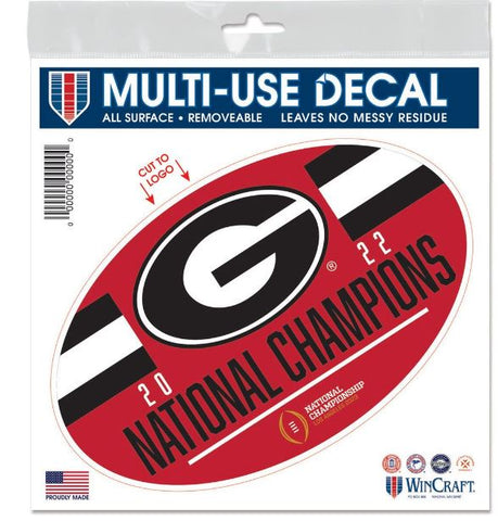 NCAA NATIONAL FOOTBALL CHAMPIONS GEORGIA BULLDOGS COLLEGE FOOTBALL PLAYOFF ALL SURFACE DECAL 6" X 6"