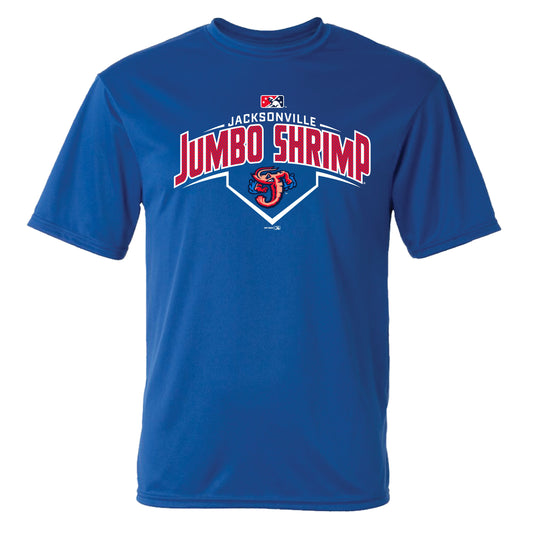 Jacksonville Jumbo Shrimp Royal Blue Performance Fabric Splinter T-Shirt