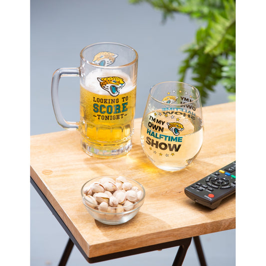 Jacksonville Jaguars Stemless 17OZ Wine & Beer 16 OZ Gift Set
