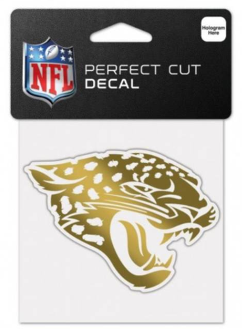 Jacksonville Jaguars Gold Perfect Cut Decal "4X4"