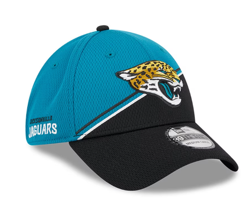 Jacksonville Jaguars New Era Men's 39Thirty Teal/Black 2023 Sideline Flex Hat