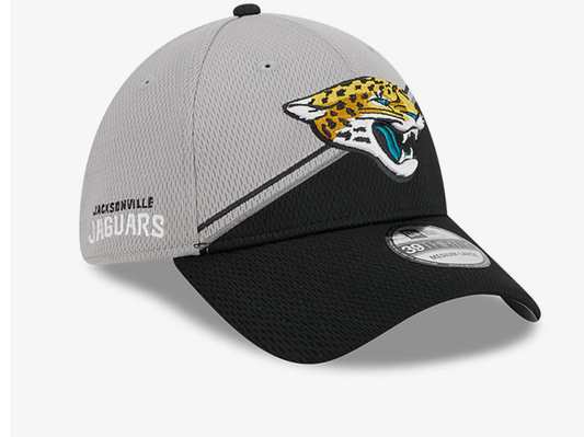 Jacksonville Jaguars New Era 39Thirty Men's Black/Gray 2023 Sideline