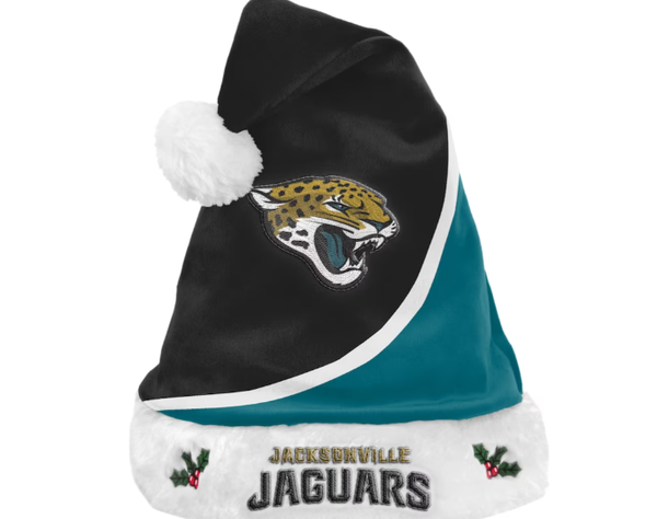 NFL FOCO Jacksonville Jaguars Team Logo Colorblock Santa Hat