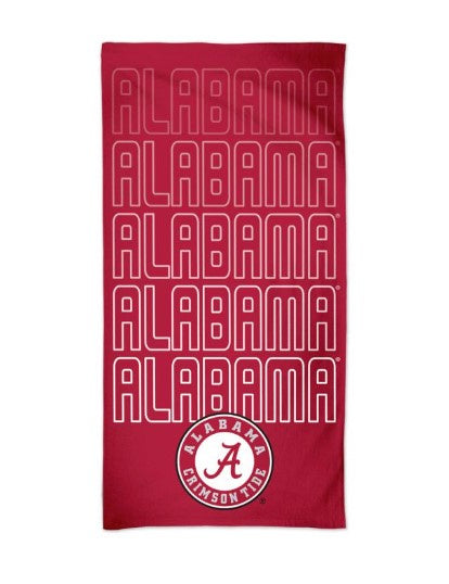 NCAA ALABAMA CRIMSON TIDE WATERFALL SPECTRA BEACH TOWEL 30" X 60"